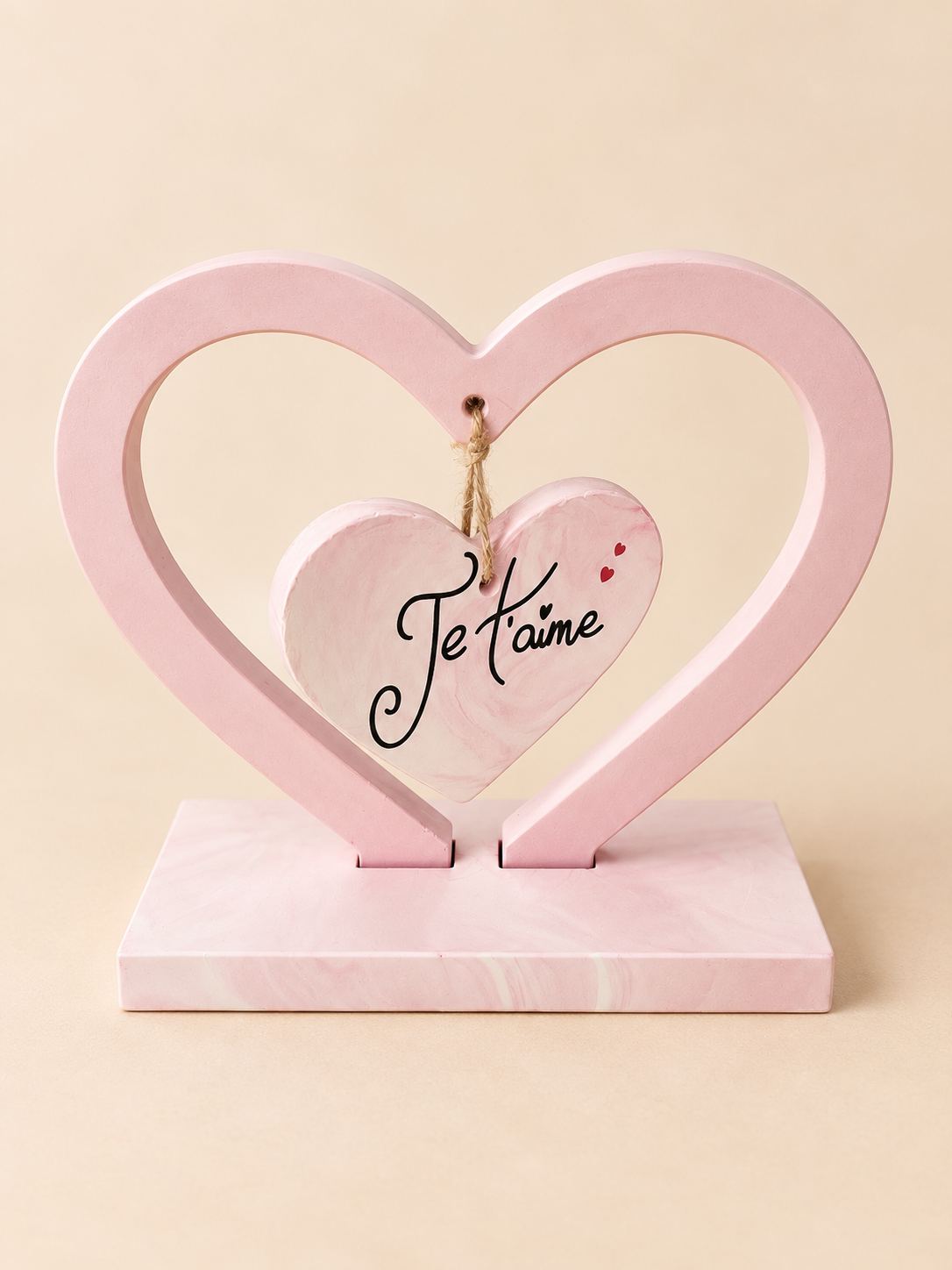 Décoration cœur personnalisable en raysin-plâtre 15 cm- Cadeau