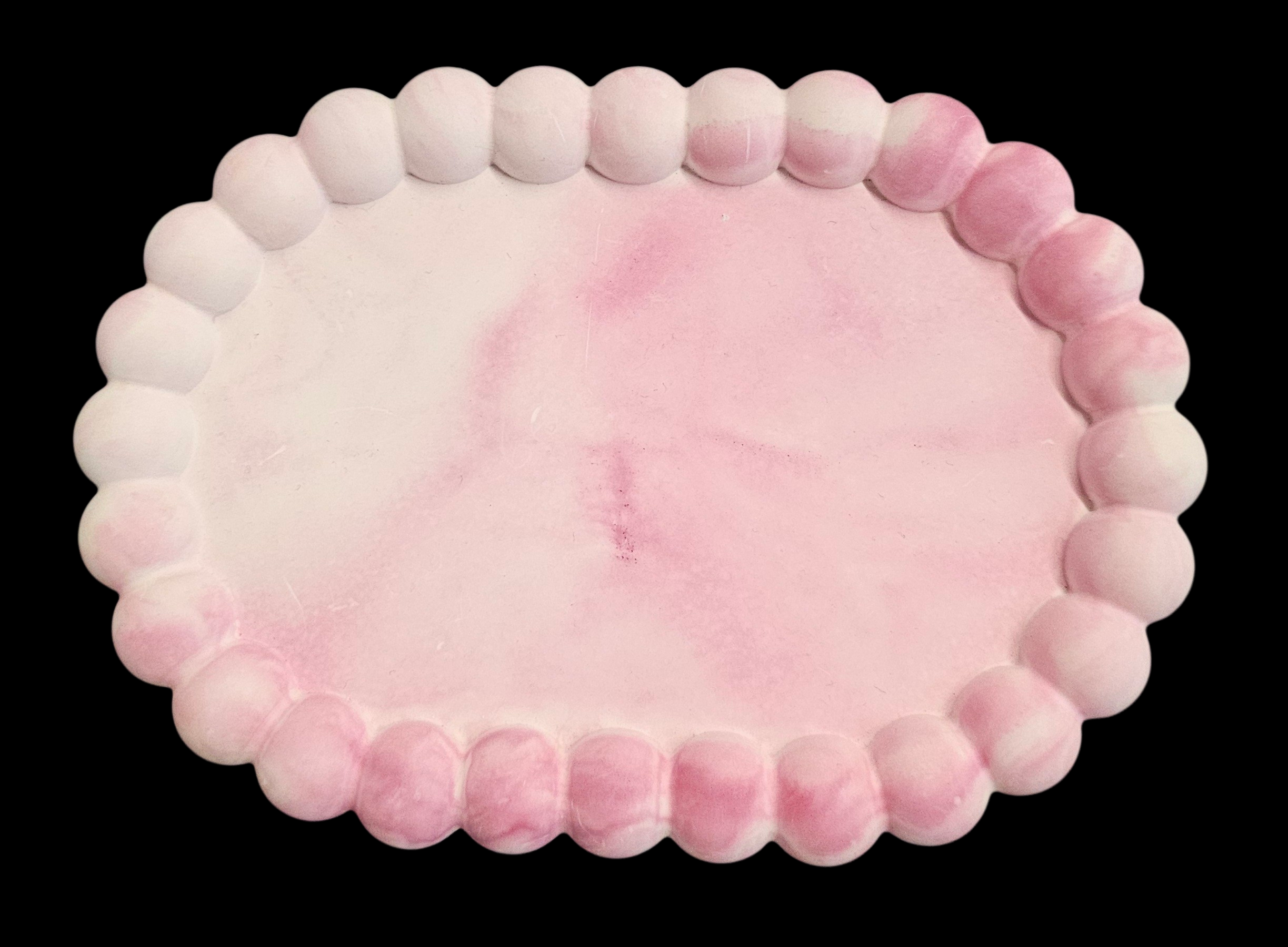 Plateau décoratif marbré rose - vue produit