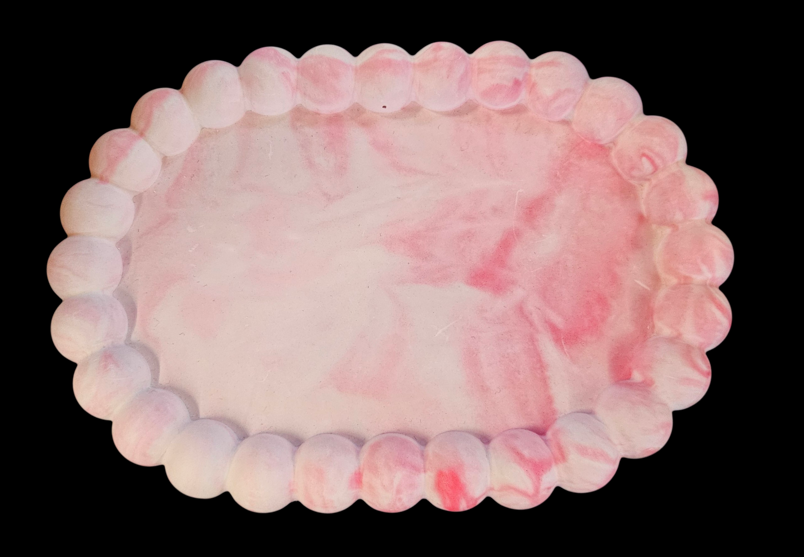 Plateau décoratif marbré rose - vue produit