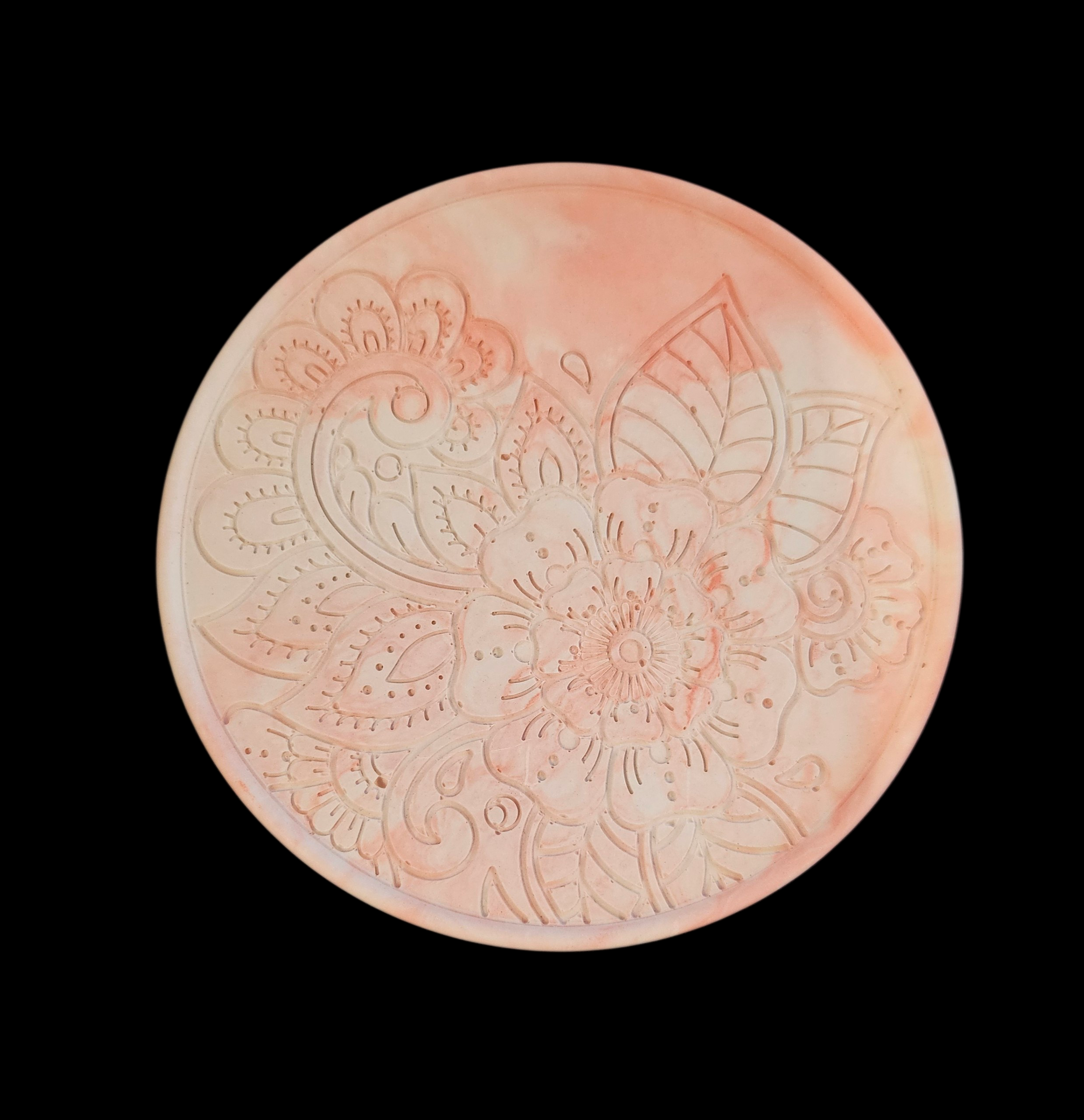 Sous-verre floral rose poudré - vue produit