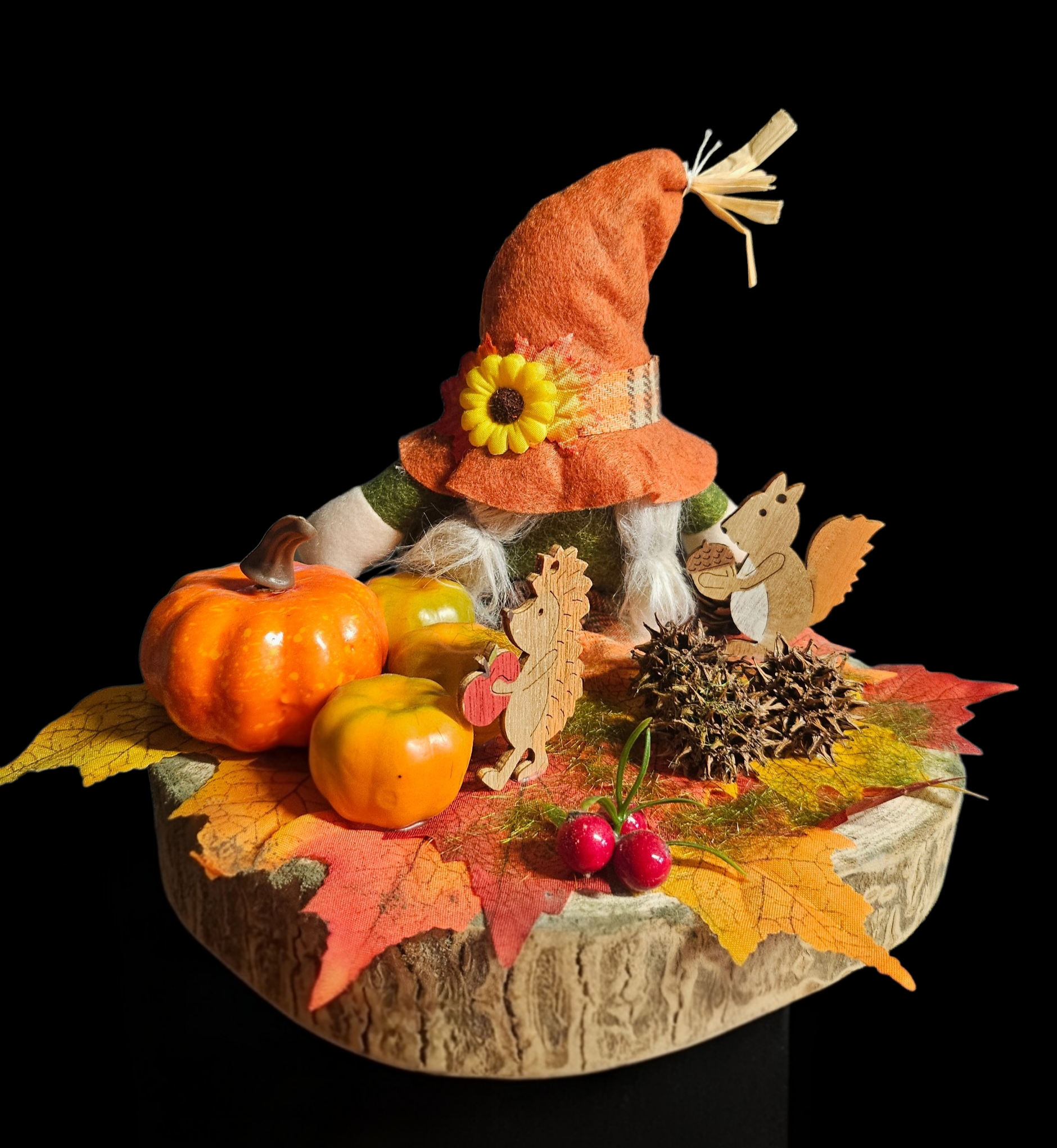 Décoration automne gnome citrouilles - vue produit