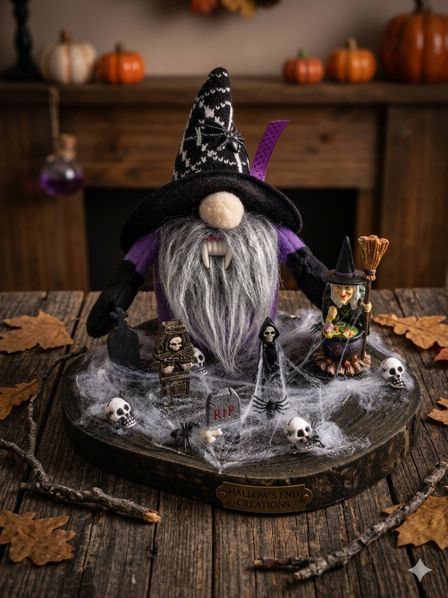 Décoration Halloween gnome sorcier