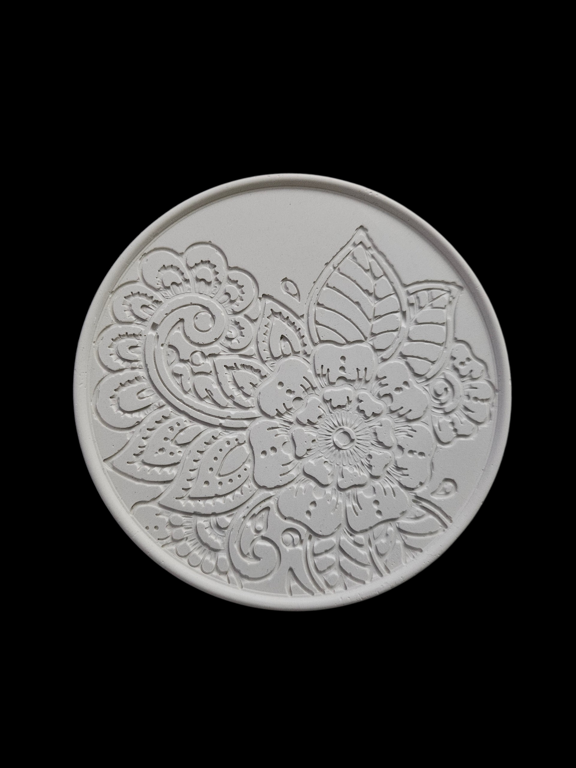 Sous-verre floral blanc - vue produit