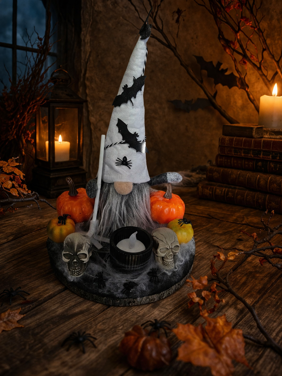 Centre de table Halloween lumineux sorcière