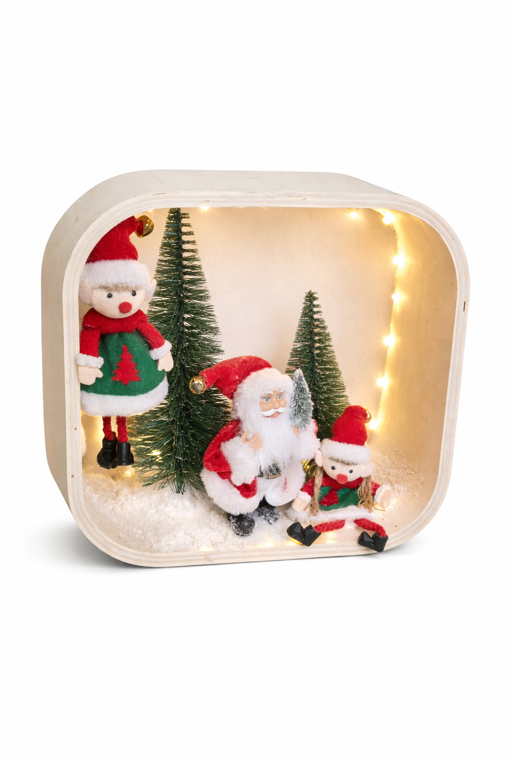 Décoration Noël Père Noël cadre LED - vue produit