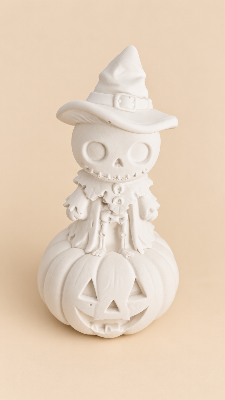Figurine squelette sur citrouille à peindre – Halloween 12cm
