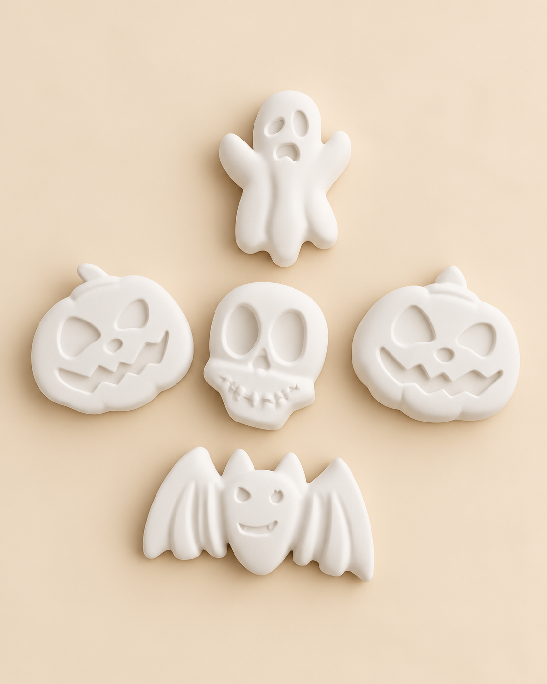 Lot de 5 figurines aimantées Halloween à peindre